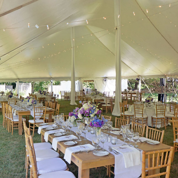 martha's vineyard wedding reception in tent